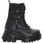 MergenShoes BF182 Siyah Bağcıklı Fermuarlı Kadın Bot