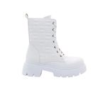 MergenShoes BF183 Beyaz Bağcıklı Fermuarlı Kadın Bot