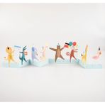 Meri Meri - Animal Parade Concertina Card - Hayvanlar Geçit Töreni Tebrik Kartı - Renkli