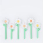 Meri Meri - Daisy Candles - Papatya Mumlar (x6) - Renkli - 1 Adet