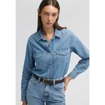 Merida All Blue İndigo Mavisi Jean Gömlek Fitted/Vücuda Oturan Kesim 1210662-86492 Mavi-86492 S