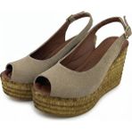 Meril Shoes Forte Vizon Süet Hasır Dolgu Topuklu Kadın Ayakkabı