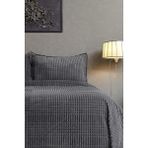 Merinos 2 Parça Tek Kişilik Battaniye Seti Antrasit Yumuşak Doku 150 x 220 cm Polyester