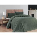 Merinos 3 Parça Haki Çift Kişilik Battaniye Seti Polyester Kumaş Temalı Orta Kalınlık 220X240 - 220 x 240 cm