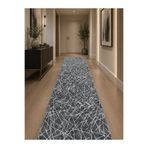 Merinos Deluxe Embos Baskılı Kaymaz Taban Kalın Leke Tutmaz Yıkanabilir Halı Yolluk Kilim GRİ