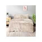 Merinos Diamond Kürk Comforter Bubble Yorgan Set - 220 x 240 cm - Bej