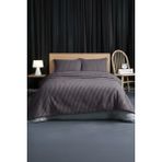 Merinos Line 3 Parça Mürdüm Battaniye Seti 220x240 cm Polyester Düz Renk Özellikli - 220 x 240 cm - Mor