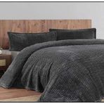 Merinos Modern Line Sense Koyu Gri Tek Kişilik 2 Parça Battaniye Seti