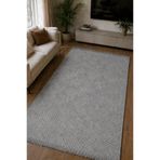 Merinos Rölyef Klasik Saçaklı Aden Yıkanabilir Kaymaz Taban Salon Mutfak Koridor Halı Yolluk Kilim GRİ