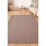 Merinos Rölyef Klasik Saçaklı Joy Kaymaz Taban Salon Mutfak Koridor Halı Yolluk Kilim VİZON