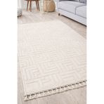 Merinos Rölyef Örgü Saçaklı Çeşme Elit Kaymaz Taban Salon Mutfak Koridor Halı Yolluk Kilim KREM