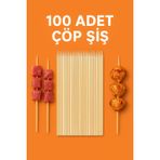 MERİP PLASTİK 100 ADET BAMBU ÇÖP ŞİŞ & YANMAZ BAMBU ŞİŞ & 30 CM & AİRFRYER ÇÖP ŞİŞ
