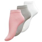 meristanbul 3 Çift Bambu Patik Çorap, Erkekler ve Kadınlar için Unisex Bambu Çoraplar (Pembe-Gri-Beyaz, 35-38)