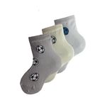 Meristanbul 3’lü Erkek Çocuk Çorap Seti - Futbol Topu Desenli, Gri Tonlarda, Yumuşak & Konforlu, 31-34