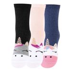 meristanbul 3'lü Unicorn Motifli Kız Çocuk Çorapları - Renkli ve Dayanıklı Tasarım, (3'lü Set Unicorn, 31-34)