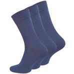Meristanbul 3’lü Unisex Diyabetik Çorapları – Lastiksiz Konfor Bileği, Dikişsiz Burun,%80 Pamuk – Siyah/Beyaz/Lacivert/Gri/Jeans Mavi/Bej Renk Seçenekleri ile çeşitli (Jeans, 35-38)