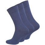 Meristanbul 3’lü Unisex Diyabetik Çorapları – Lastiksiz Konfor Bileği, Dikişsiz Burun,%80 Pamuk – Siyah/Beyaz/Lacivert/Gri/Jeans Mavi/Bej Renk Seçenekleri ile çeşitli (Jeans, 39-42)
