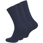 Meristanbul 3’lü Unisex Diyabetik Çorapları – Lastiksiz Konfor Bileği, Dikişsiz Burun,%80 Pamuk – Siyah/Beyaz/Lacivert/Gri/Jeans Mavi/Bej Renk Seçenekleri ile çeşitli (Lacivert, 39-42)