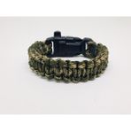 Merit Collection Iki Renkli Paracord Survival Bileklik (Bıçak, Pusula, Ateş Başlatıcı Magnezyum ve Ikaz Düdüğü) - 20 cm - Kamuflaj