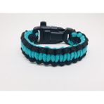 Merit Collection Iki Renkli Paracord Survival Bileklik (Bıçak, Pusula, Ateş Başlatıcı Magnezyum ve Ikaz Düdüğü) - 20 cm - Mavi