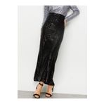 MERİT FASHION Siyah Midi Payet Etek