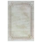 Merit Mr004a Krem Halı Kahverengi Kenar Çerçeveli Ince Yumuşak Akrilik Tozuaz Modern Salon Halısı 120 X 180 Krem