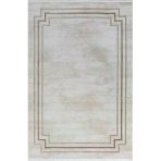 Merit Mr004a Krem Halı Kahverengi Kenar Çerçeveli Ince Yumuşak Akrilik Tozuaz Modern Salon Halısı 80 X 150 Krem