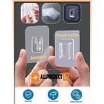 MERİVİA All Product Şeffaf Geçmeli Klips Askı – Çift Taraflı Yapışkanlı, Delmeden Eşya Sabitleme ve Duvar Montaj Aparatı - 5 Adet