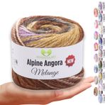 MeriWoolArt® Örgü için merinos yünü – 150 m çok renkli kalın yumuşak merinos yünü, kazak ve ceketler için – XXL el örgü yünü – Şal, battaniye, bez ve hediyeler için hacimli DIY yün 6410