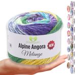MeriWoolArt® Örgü için merinos yünü – 150 m çok renkli kalın yumuşak merinos yünü, kazak ve ceketler için – XXL el örgü yünü – şallar, battaniyeler, havlular ve hediyeler için hacimli DIY yün 6406