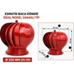 Merkez Fırsatı 25 cm Rüzgar Gülü Esmatik Baca Aspiratörü – 25 cm Baca Çapı