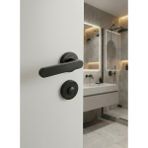 Merkezoğlu Yüksel Alfa Mat Siyah Kapı Kolu Wc/banyo Tipi Yuvarlak Rozet 1 Takım