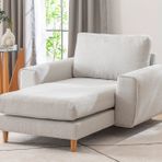 Merlin Daybed, Fitilli Kol, Naturel, Recycled, Açık Gri