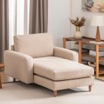 Merlin Daybed, İnce Kol, Naturel, Recycled, Cappucino