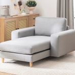 Merlin Daybed, Kalın Kol, Naturel, Keten, Gri