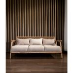 Merlin Hazeranlı Açık Ceviz Ahşap Teddy Kumaş Üçlü Kanepe (Sütlü Kahve-Krem, Gri, Beyaz, Hardal)