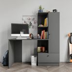 Merlin Mobilya Minör Antrasit Çalışma Masası ve Kitaplık - 104x75x55