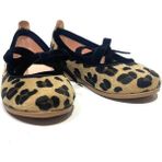 Merli&rose Kız Çocuk Leopar Kadife Fiyonklu Babet Ayakkabı - Kahverengi - Leopar
