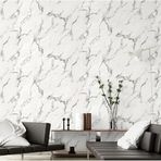 Mermer Desen Duvar Kağıdı | BETA, 1109-2, Siyah, Beyaz, Elyaf Taban (Non-Woven), Vinil kaplı, Silinebilir Yüzey / 1.06x15.6 m - 16.5 m², Yüksek Kalite