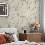 Mermer Desen Duvar Kağıdı | BETA, 1109-3, Bej, Elyaf Taban (Non-Woven), Vinil kaplı, Silinebilir Yüzey / 1.06x15.6 m - 16.5 m², Yüksek Kalite