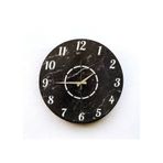 Mermer Desenli Ahşap Siyah Sade Modern Sayılı Salon Ofis Hediyelik Büyük Boy Sessiz Duvar Saati 50cm Siyah
