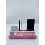 Mermer Desenli Beton Ev Ofis Masa Düzenleyici Kalemlik Organizer Pembe - 1 - Pembe - Beyaz