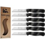 Mermer Desenli Siyah Tırtıklı Meyve Bıçakları, 6'lı Set - Seçenek 1 - Akçaağaç
