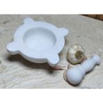 Mermer Kulaklı Havan Seti Doğaltaş 10CM Beyaz