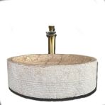 Mermer Yapı Market Noche Traverten Dışı Taramalı İç Dizayn Lavabo