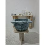 Mermerkurna-Mermer Obje-Hamam Kurnası-Banyo Kurnası-Ev Hediyesi-Mermer Ev Aksesuarlar - Gri