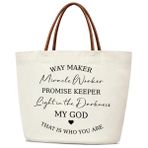 mermermu Christian Tote Çanta Kanvas Bez Çanta, Teşekkürler Takdir Hediyeleri Kadınlar için Hıristiyan Bez Çantalar, İncil Ayeti Çantası Kulplu Bakkal Alışveriş Çantaları Katlanabilir Omuz Çantası Plaj Tote