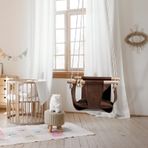 Mern Living Deri Bebek Asılı Salıncak - Ahşap Asılı Salıncak Koltuk Sandalyesi, Suni Deri Küçük Çocuk Hamak Sandalyesi, İç Mekan Dış Mekan Modern Salıncak Çocuklar Bebekler için, 6 ila 48 Ay, Çocuk