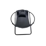 Mern Living Deri Katlanır Sandalye - Lüks Papasan Sandalye, Sling Accent Sandalye, Veranda, Bahçe, Plaj, Oturma Odaları ve Yatak Odaları için Yuvarlak Tabak Sandalyesi, Modern Mobilya (Suni Deri,