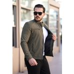 Mero Life Erkek Haki Su Ve Rüzgar Geçirmez Slim Fit Astarlı Mevsimlik Mont